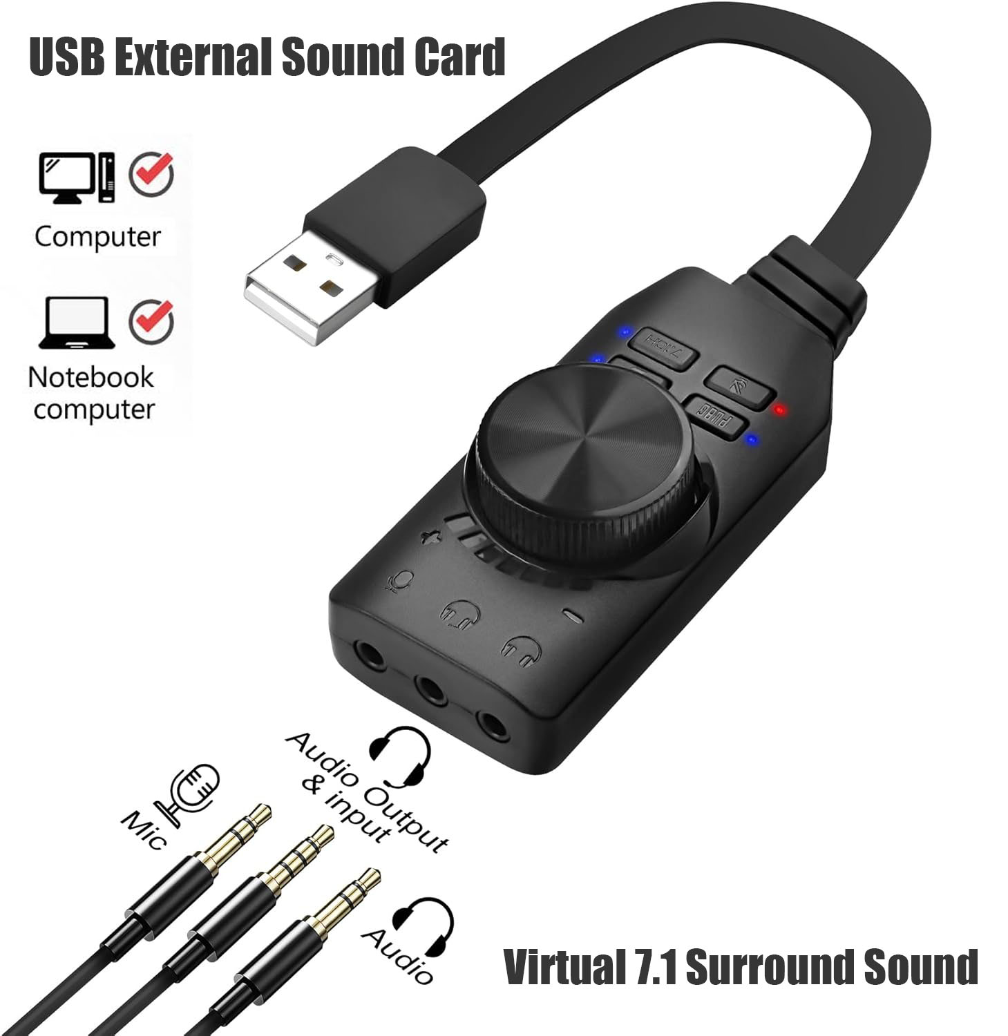 USB Sound Card Virtual 7.1 Sur - Gaming Headset 7.1 ulasan dan harga